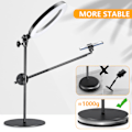 Miniatyrbillede 5 af 5: Selfie Ring Light med stativ og telefonholder, 10\" Overhead LED