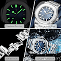 Miniatyrbillede 3 af 6: Herre Minimalistiske Armbåndsure Quartz Analog Armbåndsure Datokalender Lysende Armbåndsure Elegante Business Armbåndsure Herre Armbåndsure i Rustfrit Stål