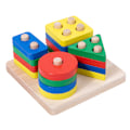 Miniatyrbillede 2 af 5: Legetøj til drenge og piger i alderen 1-3 år, træsortering og stabling af legetøj