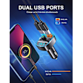 Miniatyrbillede 2 af 5: Bluetooth Billadapter, Bluetooth FM-sender til bil MP3-afspiller FM-sender, håndfri opkald, to USB-porte (5V/2.4A & 1A), LED-display