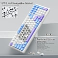 Miniatyrbild 5 av 6: Mekanisk Speltangentbord, BT5.0/2.4GHz/USB-C Bytbar Anpassat Tangentbord, Förlurade Brytare RGB-Tangentbord för PC/Tablett/PS/Xbox, Blå & Lila