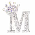 Miniatyrbillede 1 af 8: Modekrone 26 Initialer A til Z Krystal Rhinestone Broche Silver-M