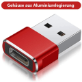 Miniatyrbild 2 av 5: USB-C hona till USB hane adapter 2 stycken, laddningskabel koppling