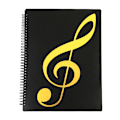 Miniatyrbilde 1 av 9: Musikkmappe, 60 sider, Musikkmappe/holder, passer til Letter A4, Skrivbar og flyttbar kormappe (svart)