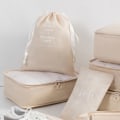 Miniatyrbilde 2 av 10: 9 stk/11 stk Reiseoppbevaringssett i ensfarget stoff Bærbar koffert Klærpakkepose for reise Grey 11 pcs