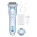 Miniatyrbilde 1 av 10: 2-i-1 Bikini Trimmer Elektrisk Barbermaskin for Kvinner, Silky Glide Pro Hårfjerning for Barbering av Ben, Armer, Underarmer og Ansikt Blue