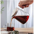 Miniatyrbillede 5 af 8: Glas kaffekande kaffemaskine med låg, isoleret glaskande kaffemaskine isoleret klar kande til juice te kaffe vand (500 ml) Transparent Transparent 500ml