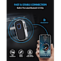 Pikkukuva 3 / 7: Bluetooth-vastaanotin autoon, Melunvaimennus 3,5 mm AUX Bluetooth-auton sovitin, Handsfree-puhelut, 16 tunnin akun kesto - Musta+Hopea