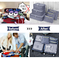 Miniatyrbild 5 av 5: 8-pack Packningskuber, Klädväskor, Resväskaorganisatör för semester och resor, Packningskubeset Resekuber - Vit kaktus White2