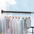 Miniatyrbillede 1 af 10: Foldbar tøjbøjle Foldbart tøjstativ SORT 3 STÆNGER Sort_xx Black 3 Rod