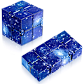 Miniatyrbild 1 av 5: 2 st Infinity Cube Infinite Fidget Toys Mini Cube Puzzles Cube Finger Fidget Toy för stress och ångestlindring Avslappnande leksak (Blå stjärnhimmel)