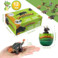 Miniatyrbild 2 av 5: Dinosaurie-dragbilar med jumboägg, fyllda påskägg med leksaker för inomhusäggjakt