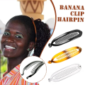 Miniatyrbillede 3 af 5: Banan hårklips Korn Twist Kam Klemme Greb Glide Fisk Bana brown One-size