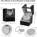Miniatyrbillede 4 af 5: Automatisk Urwinder med Stille Japansk Motor, Premium Læder Ydre og Bløde Fleksible Urpuder til Mænds og Kvinders Ure