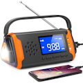 Miniatyrbillede 1 af 10: Solradio Nødradio Svingradio AM FM Radio med Lysstærk Lommelygte, SOS Alarm