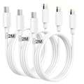 (3-pakning) USB-C til Lightning-kabel 2m 20W (iPhone 14/13/12/11)