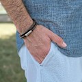 Miniatyrbillede 3 af 5: Mænds Læderarmbånd | Ægte Flettet Læderarmbånd