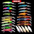 Miniatyrbild 1 av 5: 25 st fiskedrag wobblers, blandade minnow, flerfärgade wobblers
