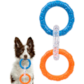Miniatyrbild 1 av 9: Aggressiva hundtuggleksaker,  Interactive Squeak Toys Dog Chewing Ring Toy,Chew Toys Ring för tandrengöring, oförstörbara hundleksaker för små Orange1