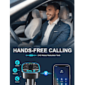 Miniatyrbillede 3 af 5: Bluetooth Billadapter, Bluetooth FM-sender til bil MP3-afspiller FM-sender, håndfri opkald, to USB-porte (5V/2.4A & 1A), LED-display