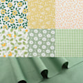 Miniatyrbillede 2 af 5: 7 stk. Fedt kvarter stofpakke 100% bomuld quilte patchwork blandet håndværk grøn 50*50cm 50*50cm
