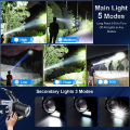 Miniatyrbilde 2 av 5: Ladesbar LED-hodelykt, 120000 Lumen Super Lys, Bevegelsessensor, 8 Moduser, 135° Justerbar, IPX7 Vanntett Hodelykt for Camping