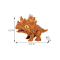 Pikkukuva 2 / 2: Mini-toimintahahmot Sormien puremat lelut Jurassic Dinosaur Park -reppu riipus Snap Squad T-rex Dino Bite Hand Lapset Pojat Lelut Brown Triceratops