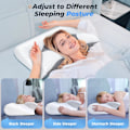 Miniatyrbild 4 av 5: Butterfly cervicalkudde, memory foam-kudde, lindrar nacksmärta och snarkning, ergonomisk kudde, vit White