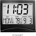 Miniatyrbild 3 av 5: Digital Klocka LCD Väckarklocka Vikbar - Skrivbords Klocka med Temperatur och Datumvisning - Digital Väckarklocka Batteridriven - Svart