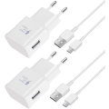 Pikkukuva 2 / 5: 2 kpl pikalatureita, 1,5 m kaapeli, yhteensopiva Samsung Galaxy S22 S21 S20 S8 S10 S9 Plus Note 7 8 9 10 A53 LG, HTC kanssa white