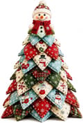 Miniatyrbilde 1 av 8: DIY Quilted Christmas Tree Fabric Kit, 3D Fabric Patchwork Craft Set for Beginners, Handmade Table Decoration for Home, Mantel, Table, Office #J