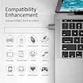 Miniatyrbild 2 av 5: USB C till USB-adapter, 2-pack, USB C hane till USB 3.0 hona, kompatibel med MacBook Pro Air 2024, Microsoft Surface, iPad, Samsung Notebook