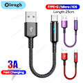 Miniatyrbild 3 av 7: 0,25m Kort USB Laddningskabel Datakabel Typ-C Micro IOS För iPhone 13 12 iPad 3A Snabbladdning Telefonkabel Power Bank Datakabel IOS Lila iOS purple 0.25m