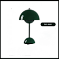Miniatyrbilde 1 av 5: Nordisk dansk blomsterknopp bordlampe, bryllupsrom, soverom, skrivebordsdekorasjon, lampe, nattbordslampe (oppladbar) Dark green