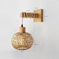 Miniatyrbild 3 av 5: jengush/BambooWallLamp-WB001-Indoor-2-Modern Elegance: Set om 2, Vävd Bambubur, Sovrum
