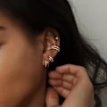 Miniatyrbillede 3 af 5: Guld Hoops Øreringe til Kvinder, 14K Guld Huggie Hoops Øreringe til Gaver