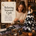Miniatyrbillede 6 af 8: DIY Quilted Fabric Christmas Tree Kit, 3D Fabric Patchwork Craft Set for Beginners, Handmade Table Decoration for Home, Mantel, Table, Office #H