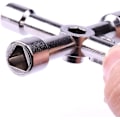 Miniatyrbilde 3 av 4: 4-i-1 Skiftenøkkel - Gassmåler Nøkkel, Elektrisk Skap, Multifunksjonell Nøkkel for Elektrisk Skap (Sølv, Hex/Senter Kvadrat)