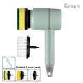 Miniatyrbillede 1 af 5: 3-i-1 Elektrisk Rengøringsbørste Multifunktionel Hjemme USB Green