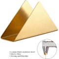 Miniatyrbillede 3 af 4: Guld Rustfrit Stål 304# Serviet Holder, Trekant Cocktail Serviet Dispenser Organizer