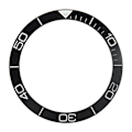 Miniatyrbilde 1 av 4: Keramisk klokkebezelring Profesjonell 38,6 mm klokkebezel indre reservedeler tilbehør for reparatør Svart base Hvit nummer Prikket linje