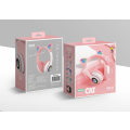Miniatyrbillede 2 af 3: Gaming Headset Mode Bluetooth Katteøre LED Lys Oplyst Trådløst Headset (Pink)