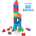 Pikkukuva 3 / 6: MEGA BLOKS First Builders Vauvan Rakennuspalikat Leikkisetit, Suuri Rakennuspussin 80 Palalla ja Säilytyksellä, Sininen, 1+ Vuotta
