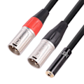 Pikkukuva 3 / 5: 3,5 mm:n stereonaaras - kaksois-XLR 3-nastainen uros Y-jakaja Ofc Aux -äänikaapeli 3,5 mm - 3-nastainen XLR Y-1