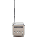 Pikkukuva 4 / 7: Kannettava radio, Radio Halpa TD V26 Pienet radiot Taskuradio Paristoradio Mini kaiutin Musiikkisoitin FM-radio PC Muoti Tukee TF-korttia ja U-levyä Silver