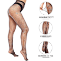 Miniatyrbilde 3 av 5: Høye midje tights fiskenettstrømper lårhøye strømper XL