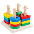 Miniatyrbillede 3 af 5: Legetøj til drenge og piger i alderen 1-3 år, træsortering og stabling af legetøj