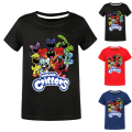 Pikkukuva 3 / 5: Lasten Pojat Tytöt Hymyilevät Critters CatNap DogDay Eläinpainatus T-paita Unisex Punainen Ed 160 cm