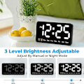 Miniatyrbillede 4 af 8: Digital vægur, 9 tommer LED digitalur med 12/24h, store tal, lille lydløs vægur red light