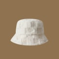 Miniatyrbillede 1 af 5: Lammeplys Fiskerhat Fleece Ternet Spand Spand Vinter Col White